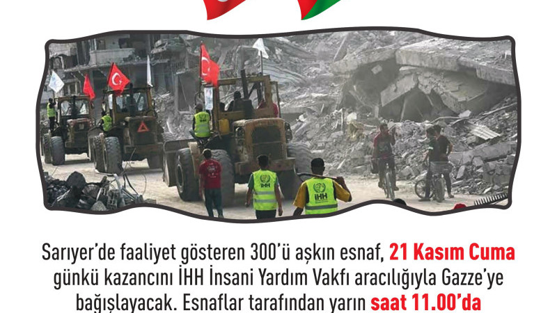 Sarıyerli 300’den fazla esnaf bir günlük gelirini Gazze’ye bağışlayacak