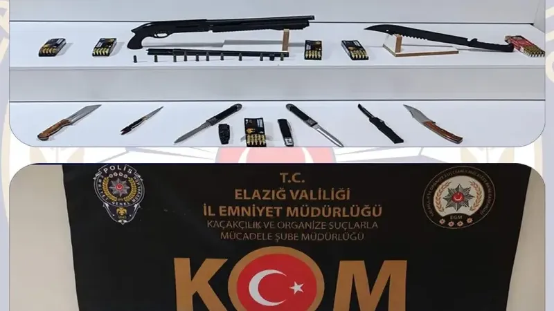 Elazığ’da kaçak silah operasyonu: Çok sayıda silah ve mühimmat ele geçirildi