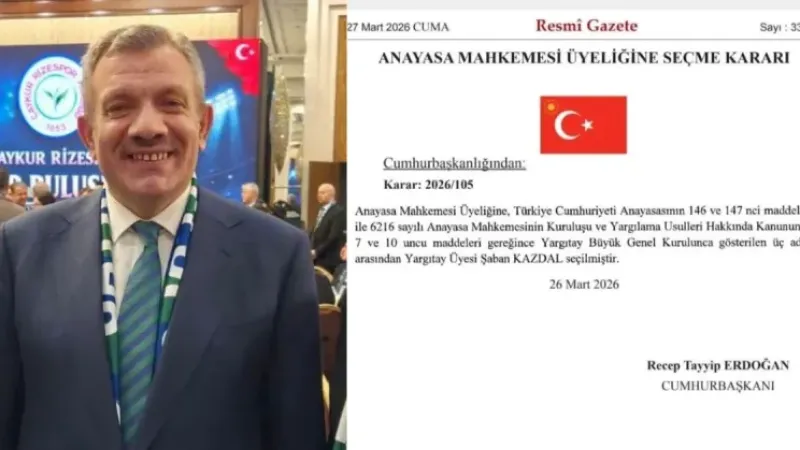 AYM üyeliğine Şaban Kazdal seçildi