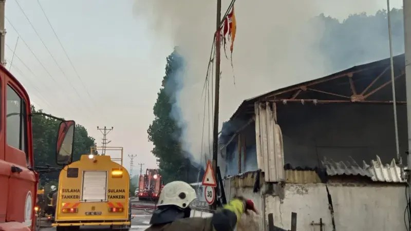 Düzce'de kereste fabrikasında yangın: Fabrika kullanılamaz hale geldi