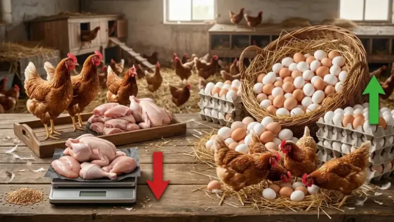Mayısta tavuk eti üretimi düştü, yumurta üretimi yükseldi